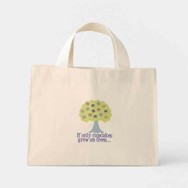 Bolsa Tote Mini Se apenas Cupcakes em Árvores (Frente)