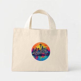 Bolsa Tote Mini Seattle Skyline Stroke