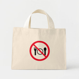 Bolsa Tote Mini Sem sinal de círculo vermelho comendo Saco de To