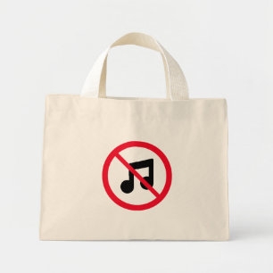 Bolsa Tote Mini Sem Sinal de Círculo Vermelho de Música Saco de
