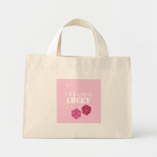 Bolsa Tote Mini Sentindo Sorte, Garota Sortuda, Menina Mais Sortud