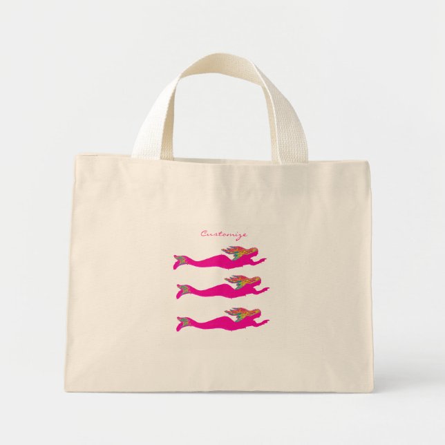 Bolsa Tote Mini Sereia submarina rosa Thunder_Cove (Frente)