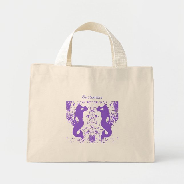Bolsa Tote Mini sereias de vigia gêmeas (Frente)