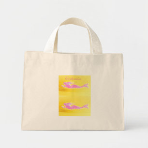 Bolsa Tote Mini sereias rosa submarinas nadando