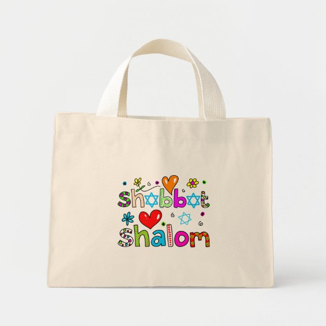 Bolsa Tote Mini Shabbat, Shalom (Frente)