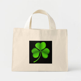Bolsa Tote Mini Shamrock Verde em Black ttt