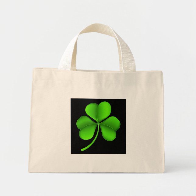 Bolsa Tote Mini Shamrock Verde em Black ttt (Frente)