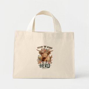 Bolsa Tote Mini Siga a palavra, não o rebanho