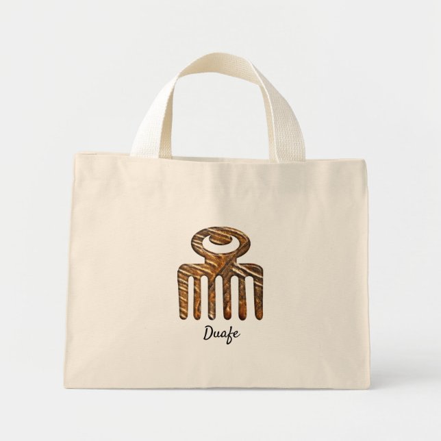 Bolsa Tote Mini Símbolo de Dedkra Africano Duafe (Frente)
