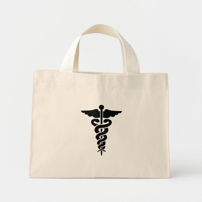 Bolsa Tote Mini Símbolo Médico Caduceus (Frente)