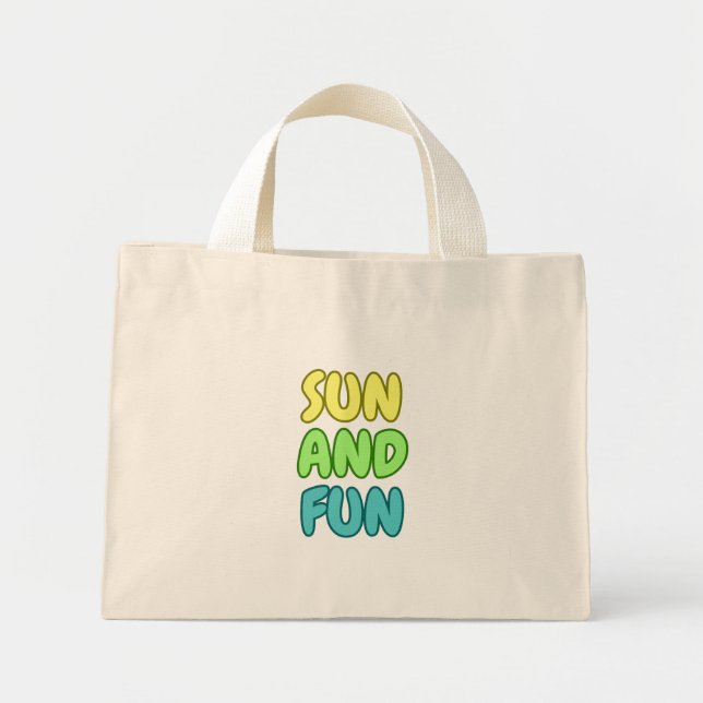 Bolsa Tote Mini Sol e Diversão Tote Pequeno (Frente)