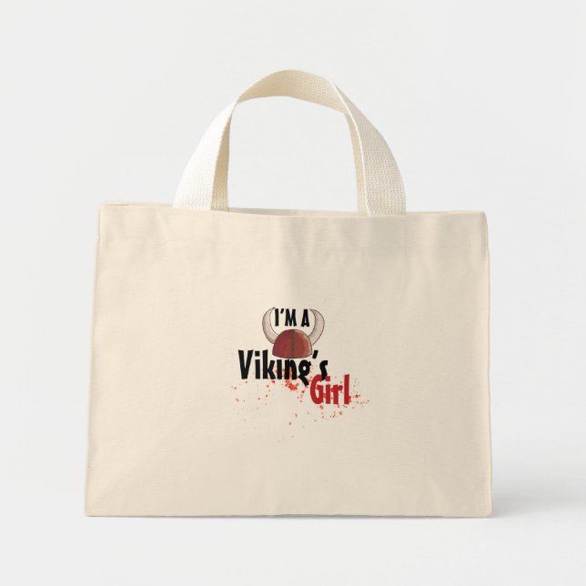 Bolsa Tote Mini Sou uma Viking's Girl (Frente)