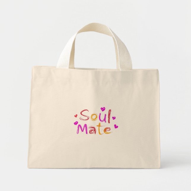 Bolsa Tote Mini Soul Mate Digital Art Design (Frente)