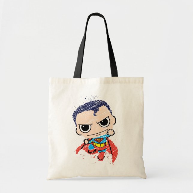 Bolsa Tote Mini Superman Sketch - Voando (Frente)