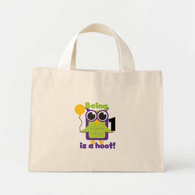 Bolsa Tote Mini T-shirts e primeiros aniversarios de Hoot Owl (Frente)