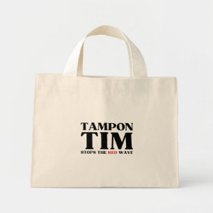 Bolsa Tote Mini Tampon Tim Will Pára A Onda Vermelha-Tim Walz 2024