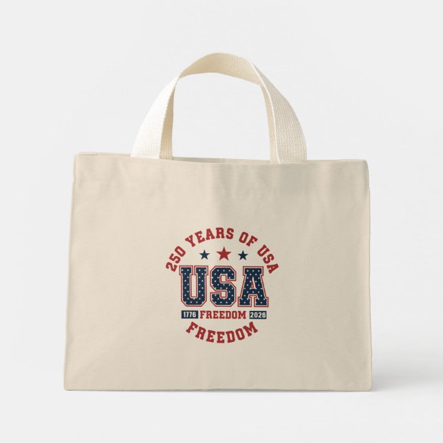 Bolsa Tote Mini Tote Bag-American Independence Tote Bag (Verso)