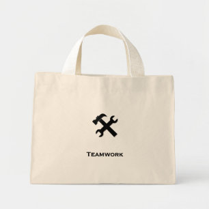 Bolsa Tote Mini Trabalho em equipe Wrench do martelo preto