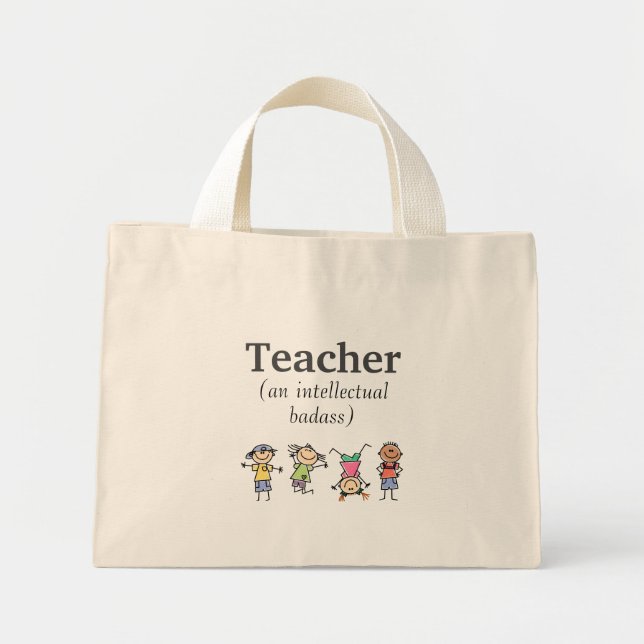 Bolsa Tote Mini Trecho Inspiracional do Professor e Crás Intelectu (Frente)