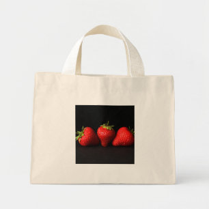 Bolsa Tote Mini Três Morangos A Preto