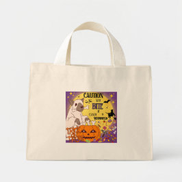 Bolsa Tote Mini Trick-or-Treat Bag - "Caution: May bite if candy i