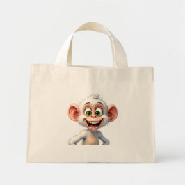 Bolsa Tote Mini Um macaco branco sorridente