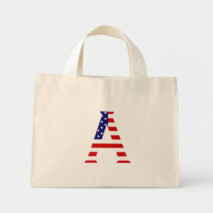 Bolsa Tote Mini Um Monograma sobreposto à United USA Flag ttcn