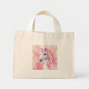 Bolsa Tote Mini Unicórnio Cor-de-Rosa Borrão