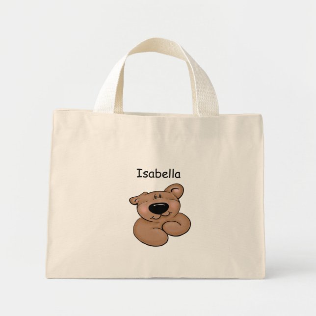 Bolsa Tote Mini Urso de Teddy Cute Personalizado (Frente)