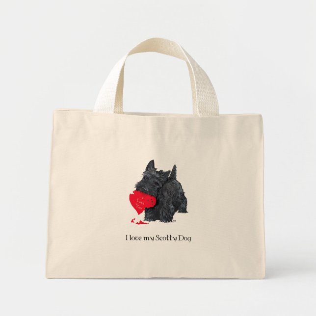 Bolsa Tote Mini Valentine de Terrier Escocês (Frente)