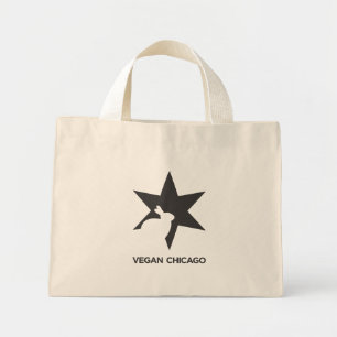 Bolsa Tote Mini Vegan Chicago Standard Black & White em Bag
