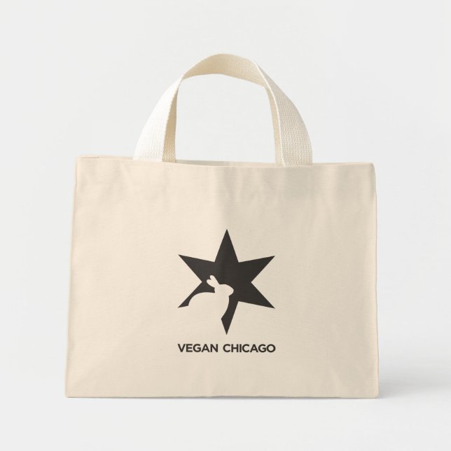 Bolsa Tote Mini Vegan Chicago Standard Black & White em Bag (Frente)