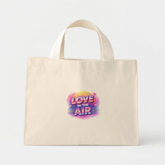 Bolsa Tote Mini Vela de Amor Retro dos Anos 80 no Ar Dia dos Namor