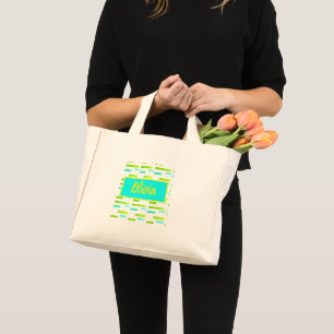 Bolsa Tote Mini Víblias tropicais Olivia Adicione Seu Nome Tote Ba