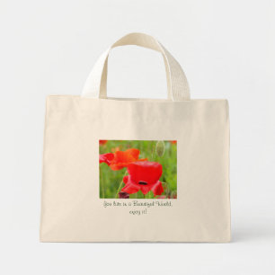 Bolsa Tote Mini Você vive em um mundo lindo, aproveite! Papoula Ve
