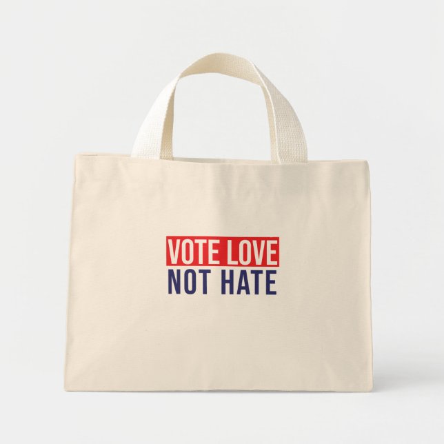 Bolsa Tote Mini Votar amor não odiar (Frente)