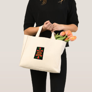 Bolsa Tote Mini XOXO I Love Kenya Black Red Green Flag