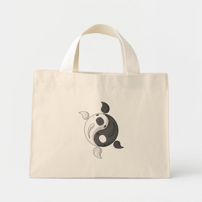 Bolsa Tote Mini Yin e Yang, o Saco de Tote Koi (Frente)