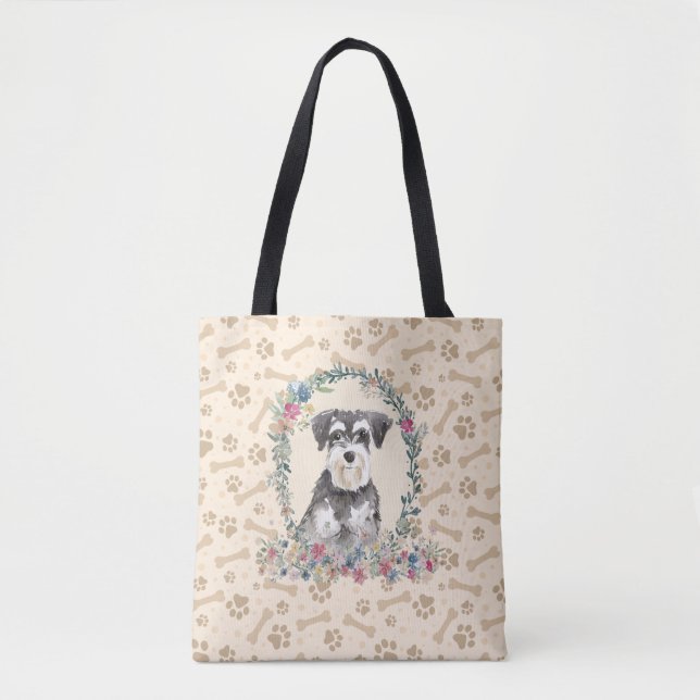 Bolsa Tote Miniatura - Pata do Cão Schnauzer - Impressão e Co (Frente)