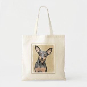 Bolsa Tote Miniatura Pinscher Pintando Bela Arte Original de