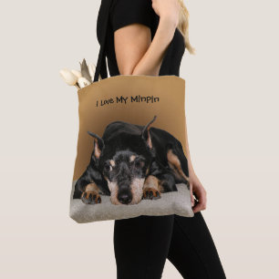 Bolsa Tote Miniatura Pinscher t.c.p. Min Pin Love Pet Name