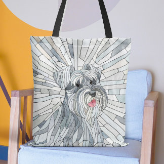 Bolsa Tote Miniatura Schnauzer - Arte do Mosaico