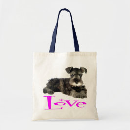 Bolsa Tote Miniatura Schnauzer Cachorrinho Pink Amor Rosa