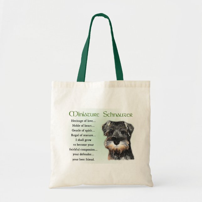 Bolsa Tote Miniatura Schnauzer Puppy (Frente)