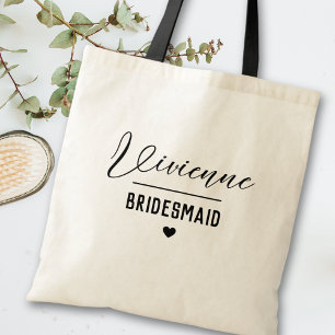 Bolsa Tote Mínima Moderna Tipografia Casada Bridesmaid Gift