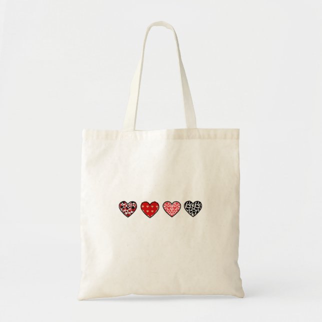 Bolsa Tote minimal valentine hearts / “cute love pattern” (Frente)