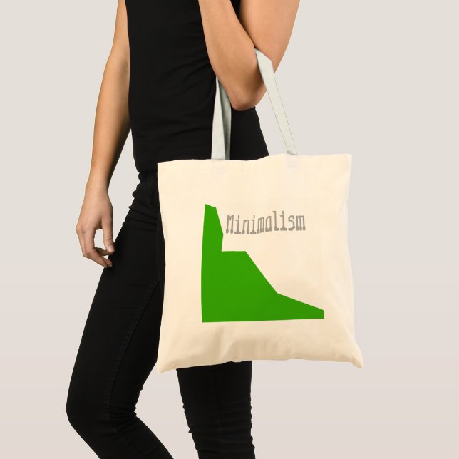 Bolsa Tote Minimalismo branco verde (Frente (produto))