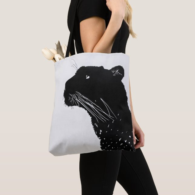 Bolsa Tote Minimalismo do Panther Negro (Close Up)
