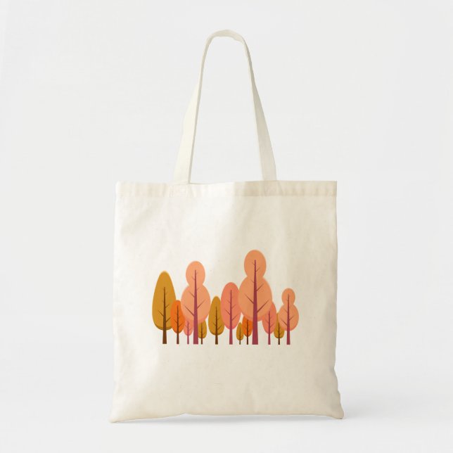 Bolsa Tote Minimalist Autumn Forest Illustration  (Frente)