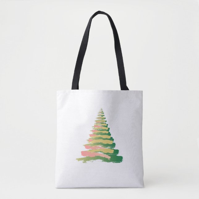 Bolsa Tote Minimalist Brushstroke Christmas Tree (Frente)
